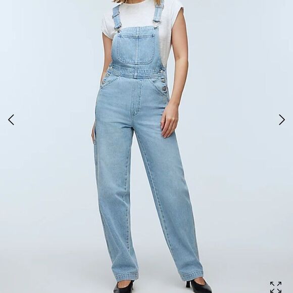 NWT Madewell Denim Oversized Carpenter Overalls M - Picture 1 of 13